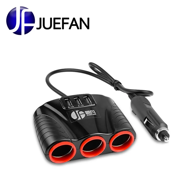 Новая прикуриватель с 3 USB + портами 3.1A Автомобильный Разветвитель концентратор