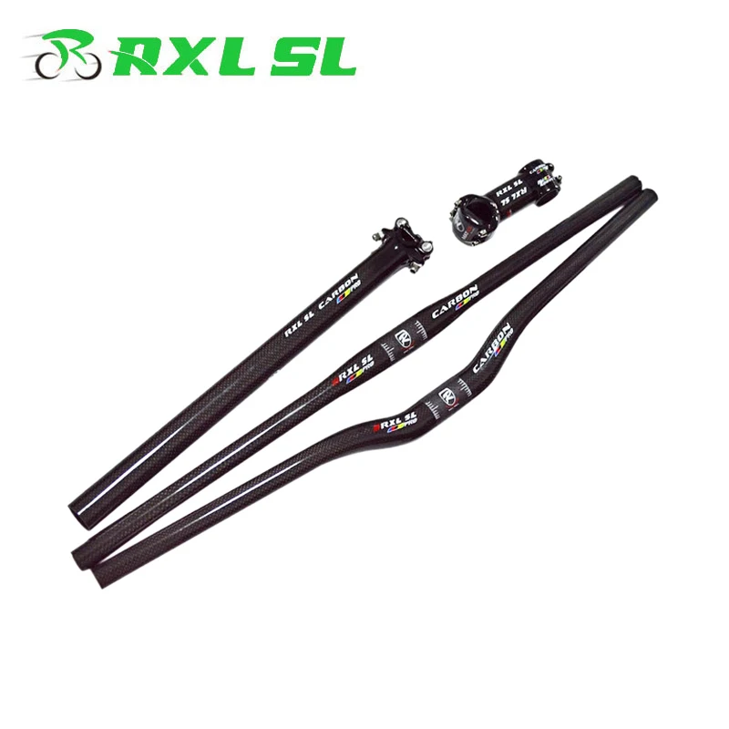 RXL SL руль для велосипеда углеродный Mtb набор 3K стержень + Sest пост Плоский/стоячий 31