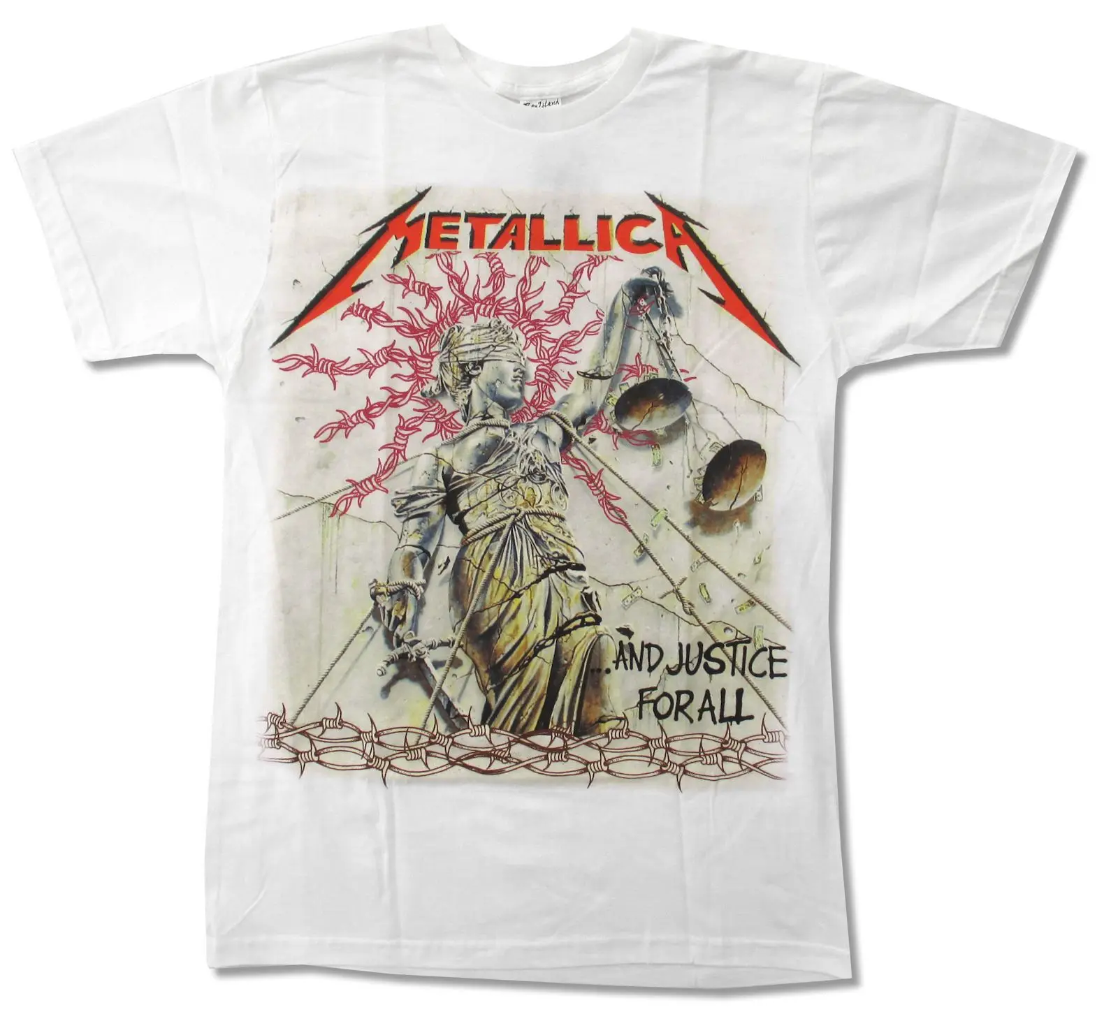 METALLICA правосудие для всех белая футболка новый официальный Мерч группы альбома