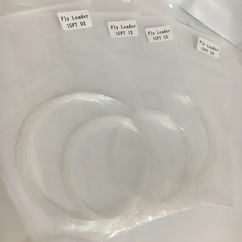 Коническая рыболовная леска высшего качества 5 шт./лот 15 футов (0X 1X 2X 3X 4X 5X) для