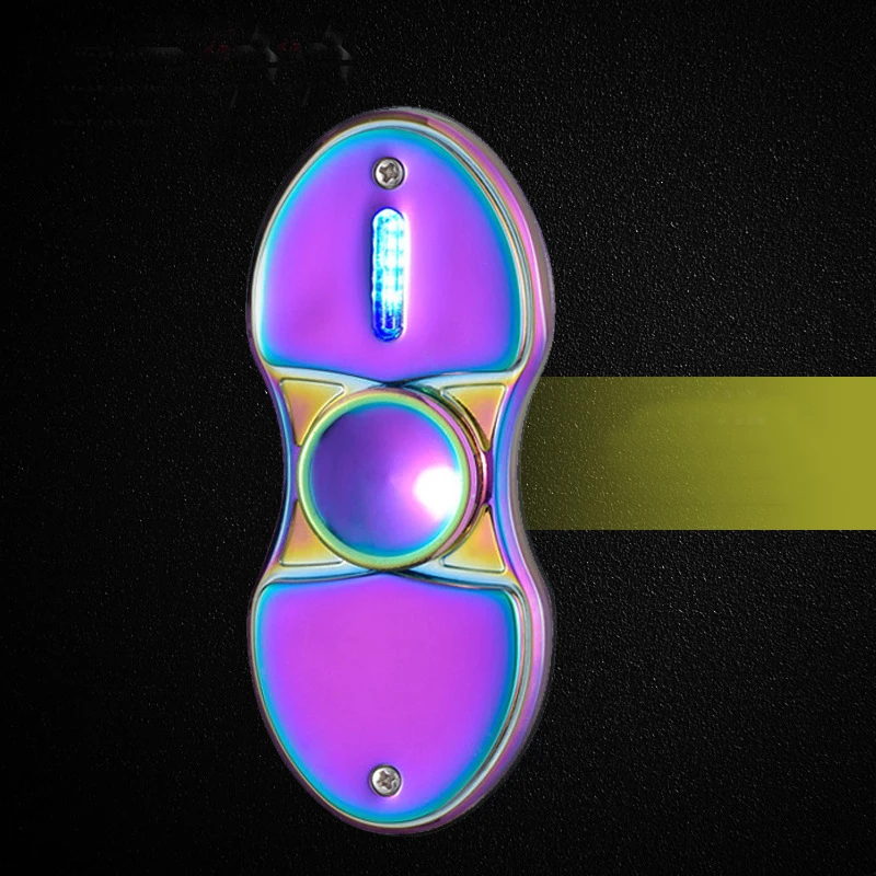 Hand Spinner Fidget Top Toy USB Electronic Cigarette Lighter Spin Finger LED Letters Gyro Focus | Игрушки и хобби