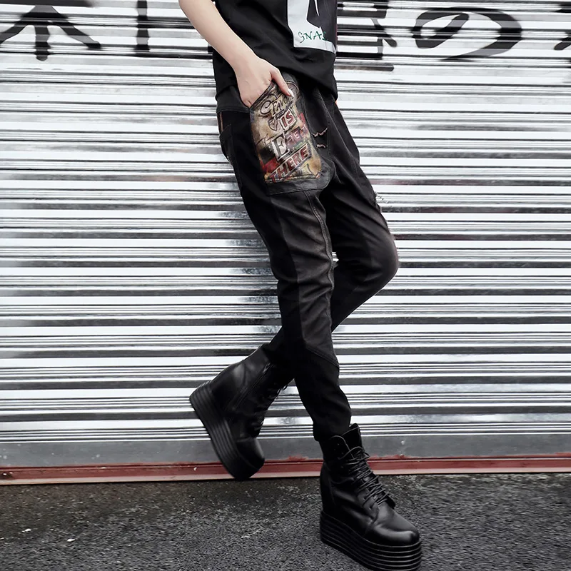 Max LuLu Autumn 2018 Fashion Korean Style Ladies Punk Cross Pants Womens 3d Printed Mom Jeans Black Push Up Woman Denim Trousers |
