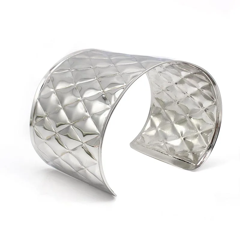 Женский Браслет манжета в стиле панк из нержавеющей стали ширина 50 мм|silver cuff