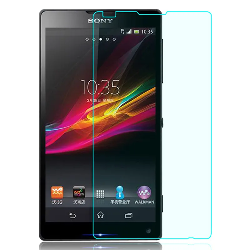 Для sony Xperia ZL LTE ZQ HSPA + закаленное Стекло 9 H спереди Экран протектор защитной