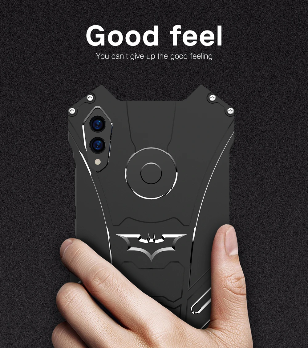 R-JUST Роскошный Алюминиевый металлический чехол для huawei Honor 8X задняя крышка Marvel Бэтмен Твердый защитный чехол для huawei Honor 8X чехол