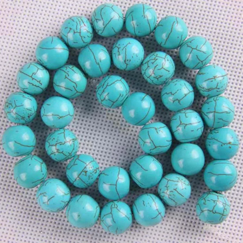 Синие круглые бусины Howlite 12 мм нить 16 дюймов ювелирные изделия для изготовления
