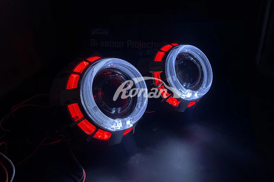 RONAN mini 2,5 двойной светодиодный проектор ангельские глазки drl Bi-xenon 8,1 объектив для автомобильных фар h1 модифицированный DIY h4 h7 автомобильный Стайлинг