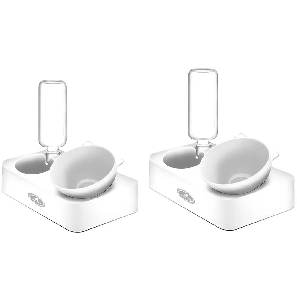 Pets Water and Food Bowl Set Cat Automatic Circulation Water Dispenser Cute Shape Dog Anti-Overturning Feeder Pet Supplies 20E