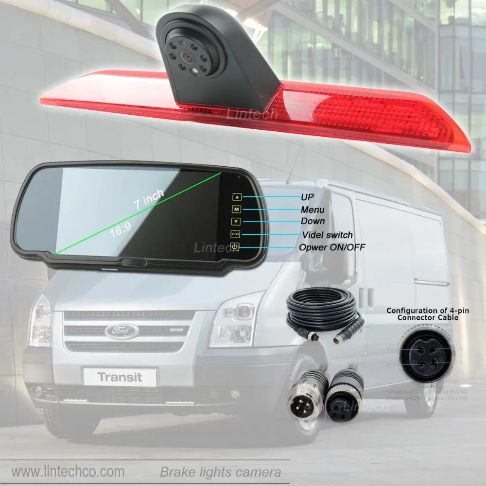 7 &quotзеркало монитор тормозные огни камера заднего вида Комплект для Ford Transit 2014 ~