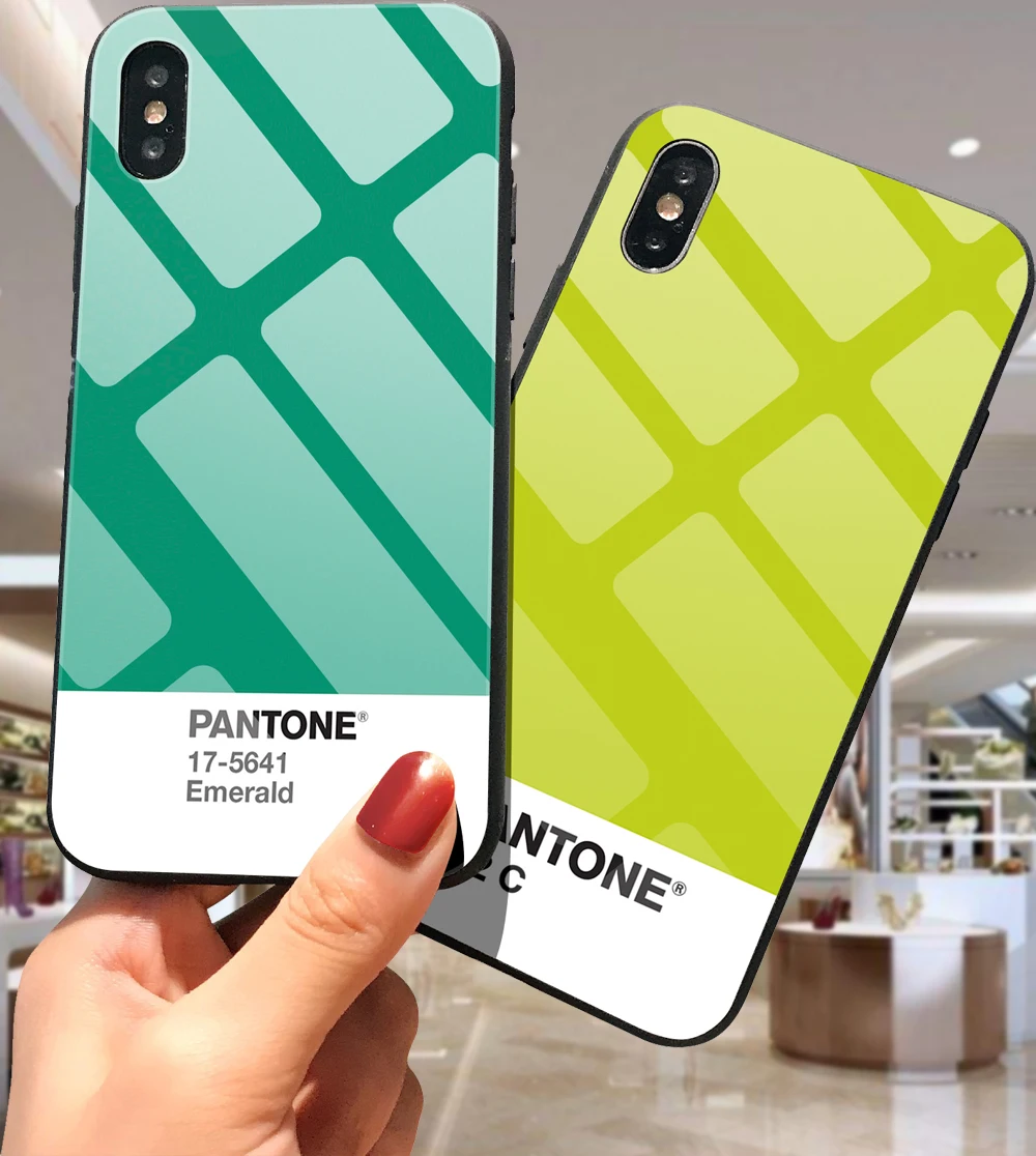 Закаленное стекло индивидуальный чехол для телефона для iPhone 7 XS 11 ProMAX XR 8 6S Plus 5 DIY Pantone для Galaxy S8 9 10 E Note 8 9 10 Plus