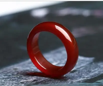 Lovers a natural JADESt carved red finger ring fine men and women children jewelry present four optional tail | Украшения и