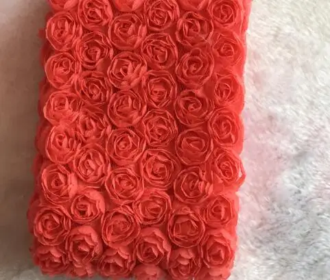 5Yd/лот 14 цветов DIY бант кружевная ткань 6 рядов 3D Роза кружевная отделка телефон красота кружева RS630 - Цвет: Watermelon red