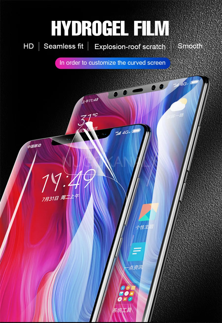Гидрогелевая мягкая пленка 3D полное покрытие экрана протектор для Xiaomi mi A2 Lite 6X Pocophone F1 9 8 SE mi x3 ультра тонкая прозрачная пленка