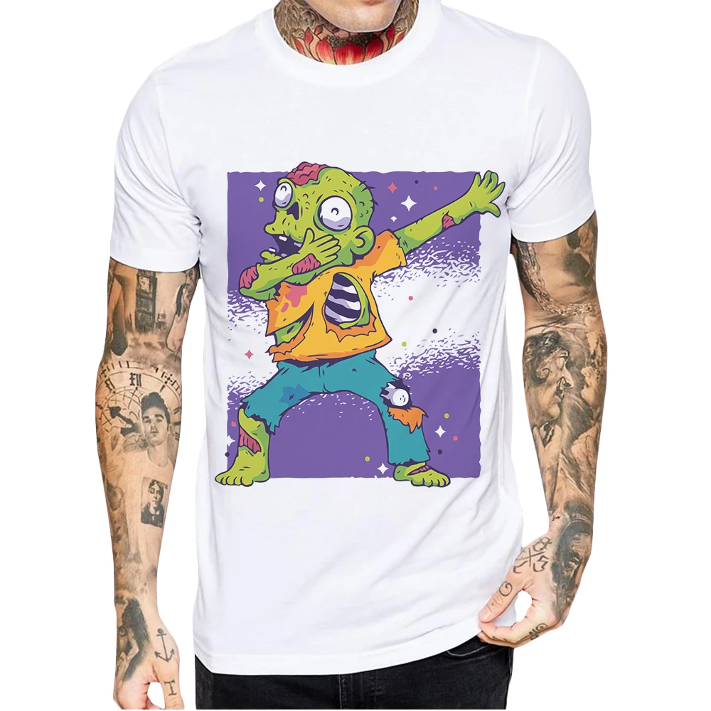 

Mens T-Shirt Funny Dabbing Zombie Print Man T Shirts Short Sleeve Cotton Tops Male High Quality T Shirt For Men Camisetas Hombre