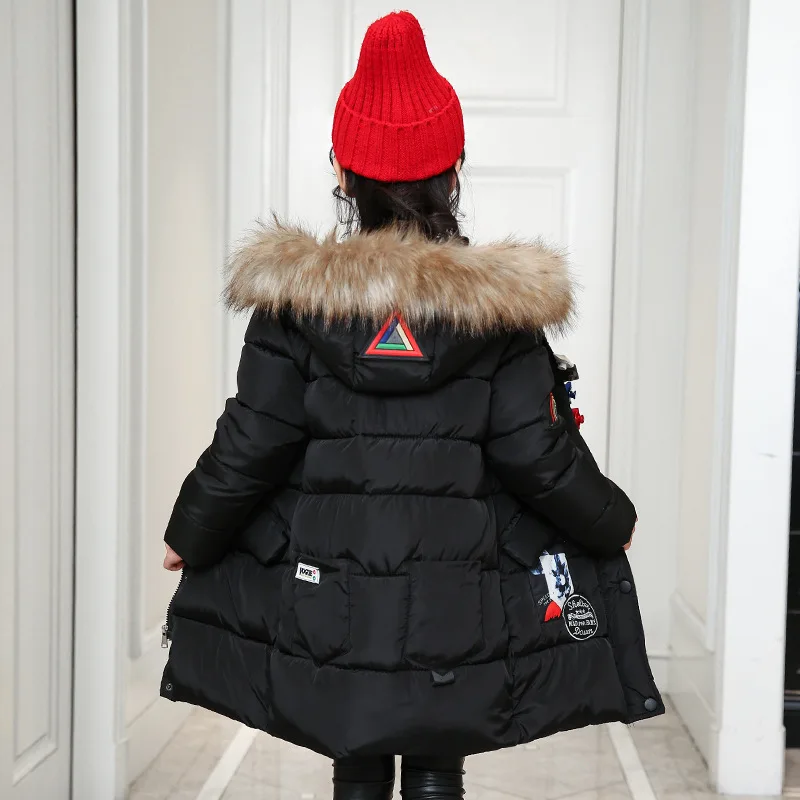 Детская верхняя одежда куртки корейское длинное толстое хлопковое пальто с