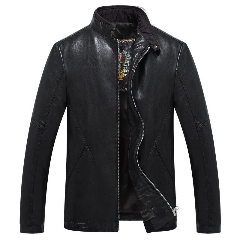 

M- 3XL!!! 2018 New type of cultivate one's morality collar fur fashion men's leather jacket in the spring and autumn coat