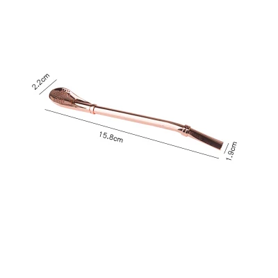 Rose Gold Скандинавские соломинки из нержавеющей стали розовое золото металлический фильтр трубка Vogue серебряная ложка для перемешивания функция молочный напиток трубы - Цвет: Rose Gold