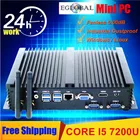 2018 процессор Eglobal безвентиляторный мини-ПК, промышленный компьютер i5 7200U 4K Ultra HD 3D Blu Ray Windows10 USB 3,0 Minipc Linux 2 * RS232 Com