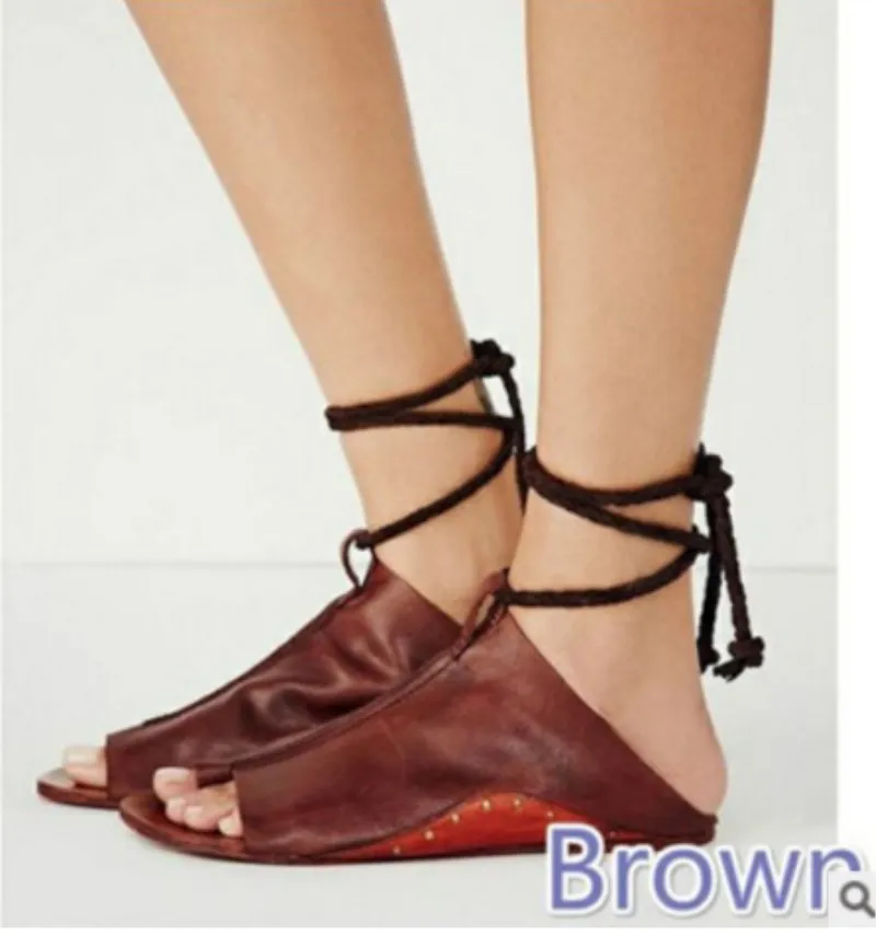 Босоножки женские с открытым носком римские сандалии-гладиаторы на шнуровке