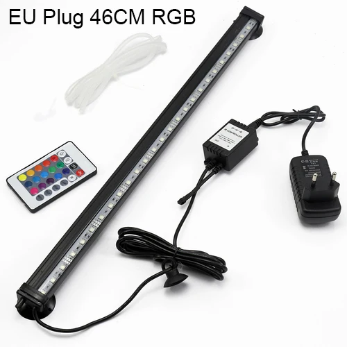 EU Plug 46 CM Светодиодный светильник для аквариума IP68 водонепроницаемый светильник для аквариума с разноцветными воздушными пузырьками Погружной подводный светильник с дистанционным управлением - Цвет: EU Plug 46 CM