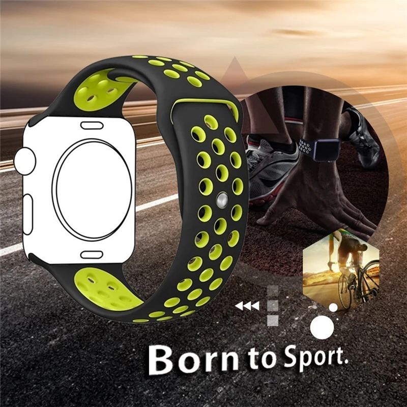 Мягкий силиконовый спортивный ремешок сменный Браслет для Apple Watch 42 мм 38 Смарт