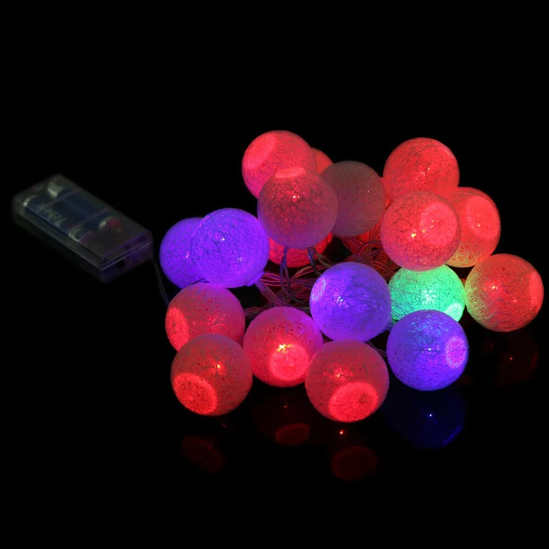 1,3 M10LED светильник на батарейках с хлопковым шаром для праздника, свадьбы, рождественской вечеринки