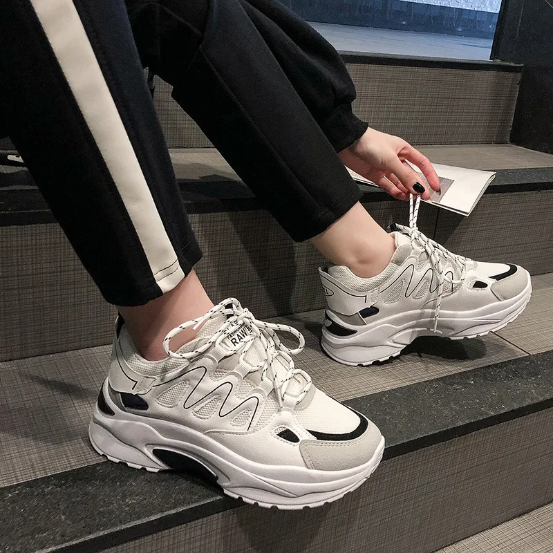 Повседневная Белая обувь Женские кроссовки на платформе zapatos de mujer Модный бренд
