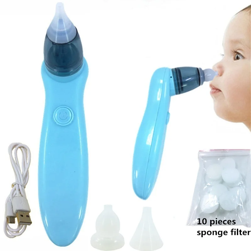 Nasal Aspirator Детский носовой аспиратор, Электрический Безопасный гигиенический очиститель носа с 2 размерами кончиков носа и оральными соплями для новорожденных мальчиков и девочек - Цвет: Nasal Aspirator