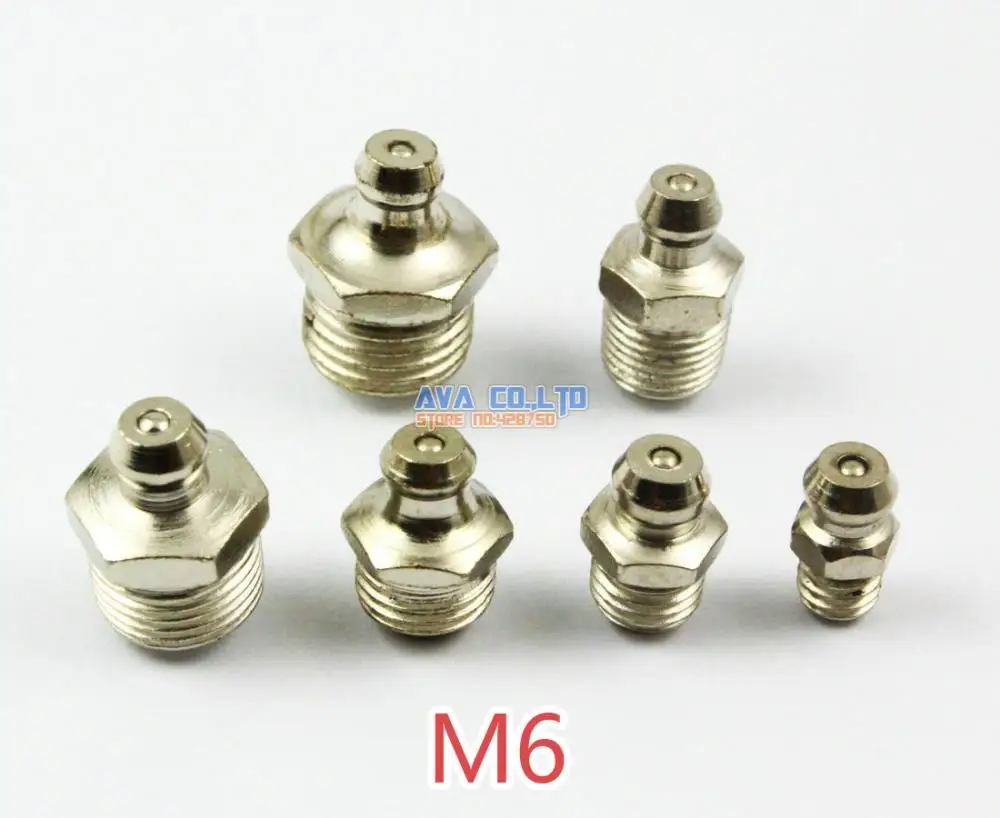 50 шт. никелированные железные прямые смазки M6 Zerk|grease nipple fitting|nipple fittingsgrease |