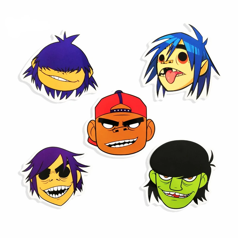 5 шт. хип хоп размытая полоса Gorillaz крутые наклейки для ноутбука скейтборд лыжи