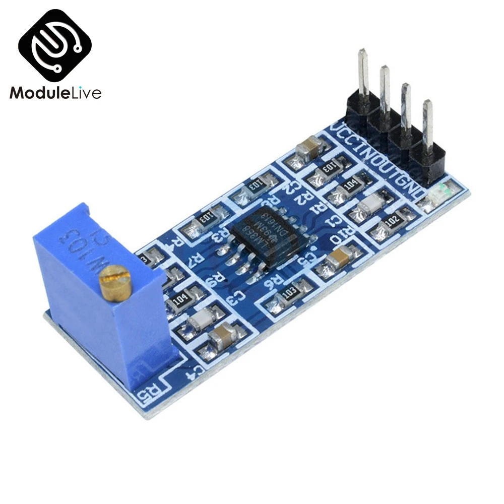 LM358 коэффициент усиления сигнала усилительная Плата усилителя 100 раз операционный усилитель модуль непосредственно Вход Выход сигнал 5 V-12 V