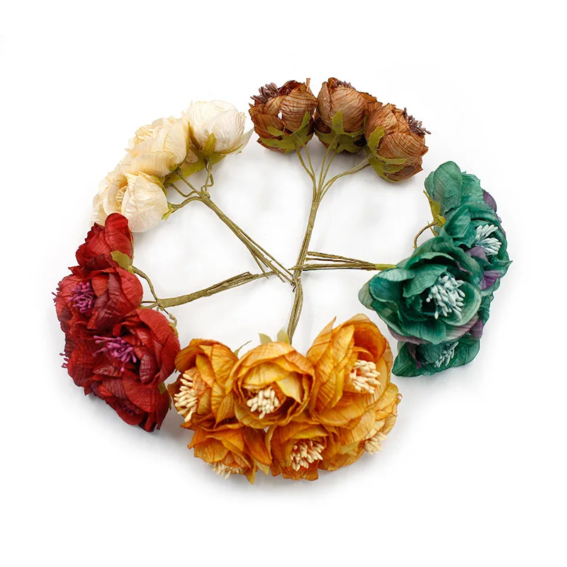 Искусственные цветы искусственные пионы 6 шт./лот для самостоятельного