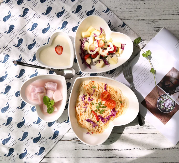 4 шт./партия белая микроволновая печь в форме сердца посуда для выпечки контейнер