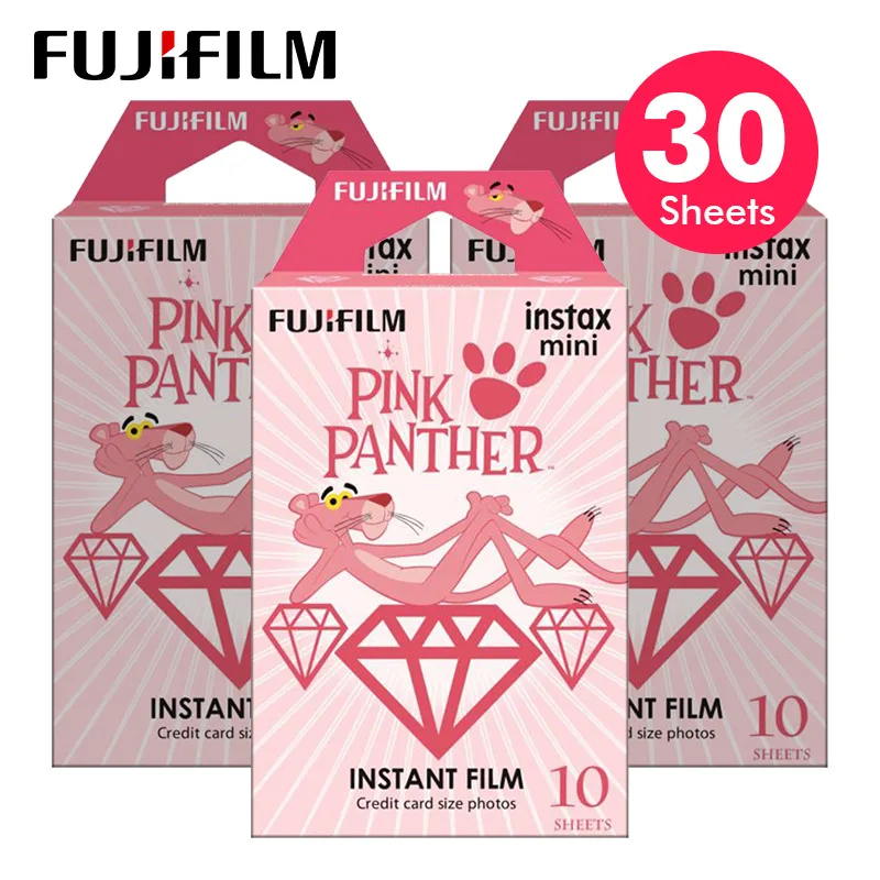 30 Sheets Новая фотобумага Fujifilm 10 листов Instax Mini Розовая пантера для мгновенной печати для камеры Instax Mini 8 7s 9 25 50s 90 SP-1 SP-2 - Цвет: 30 Sheets