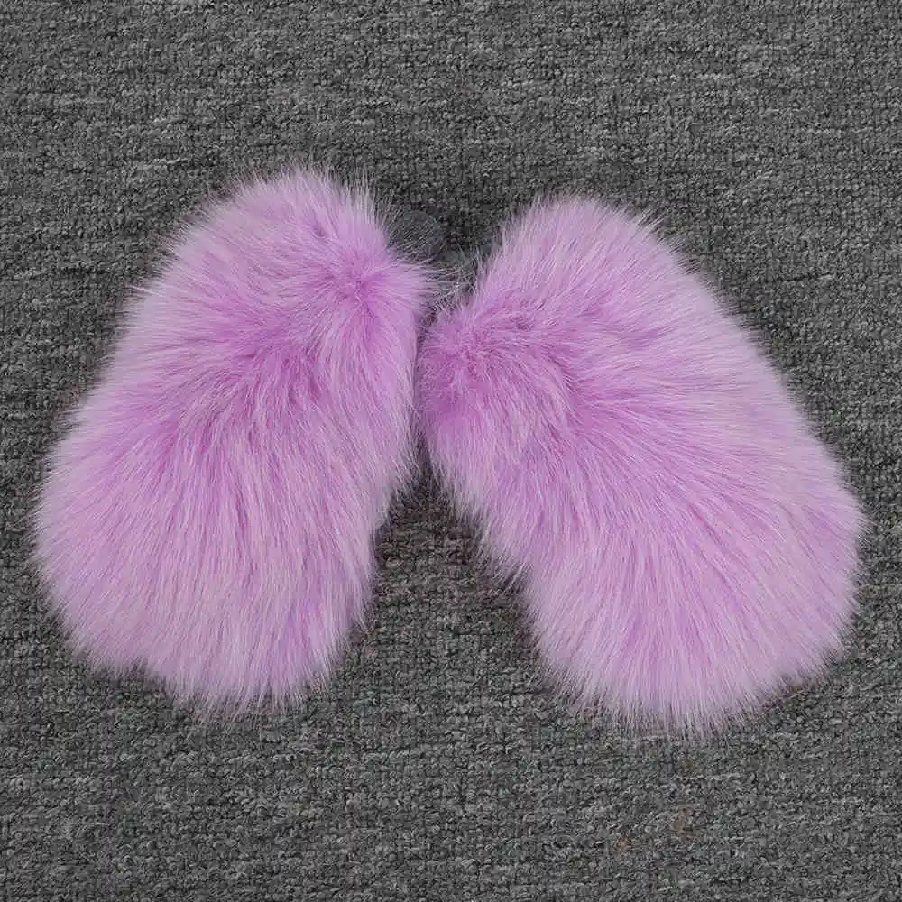 Light Purple JKKFURS женские перчатки из натурального Лисьего меха Зимний теплый подлинный натуральных мех модный стиль высокое качество S7325 - Цвет: Light Purple