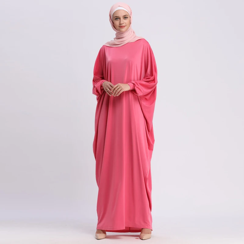 Pink Robe ОАЭ кафтан арабский абайя Дубай ислам Турция мусульманский хиджаб длинное платье Абая для женщин турецкий ислам ic халат одежда Hoofddoek - Цвет: Pink Robe