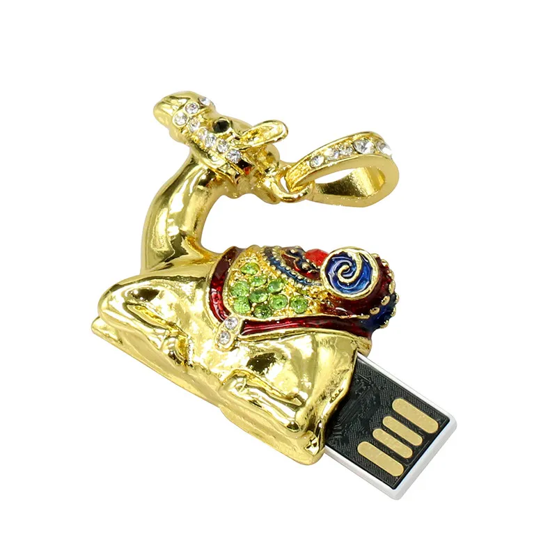 USB-флешка 2.0 Хрустальный жук 4GB 8GB 16GB 32GB цвет золото/серберо