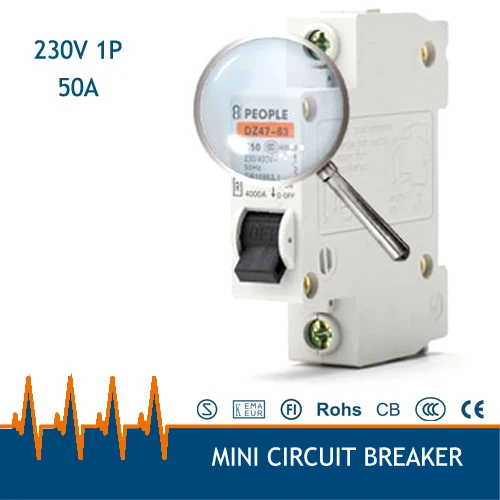 1P 220 v 400 V 50A DZ47 63 домашний миниатюрный автоматический выключатель Бесплатная