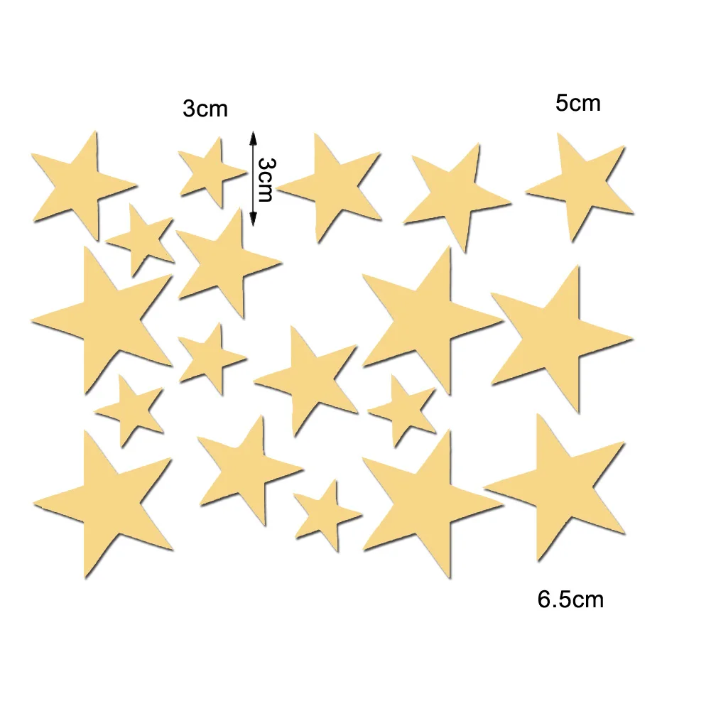 40 # креативные 20 шт./компл. акриловые в форме звезды зеркальные настенные наклейки