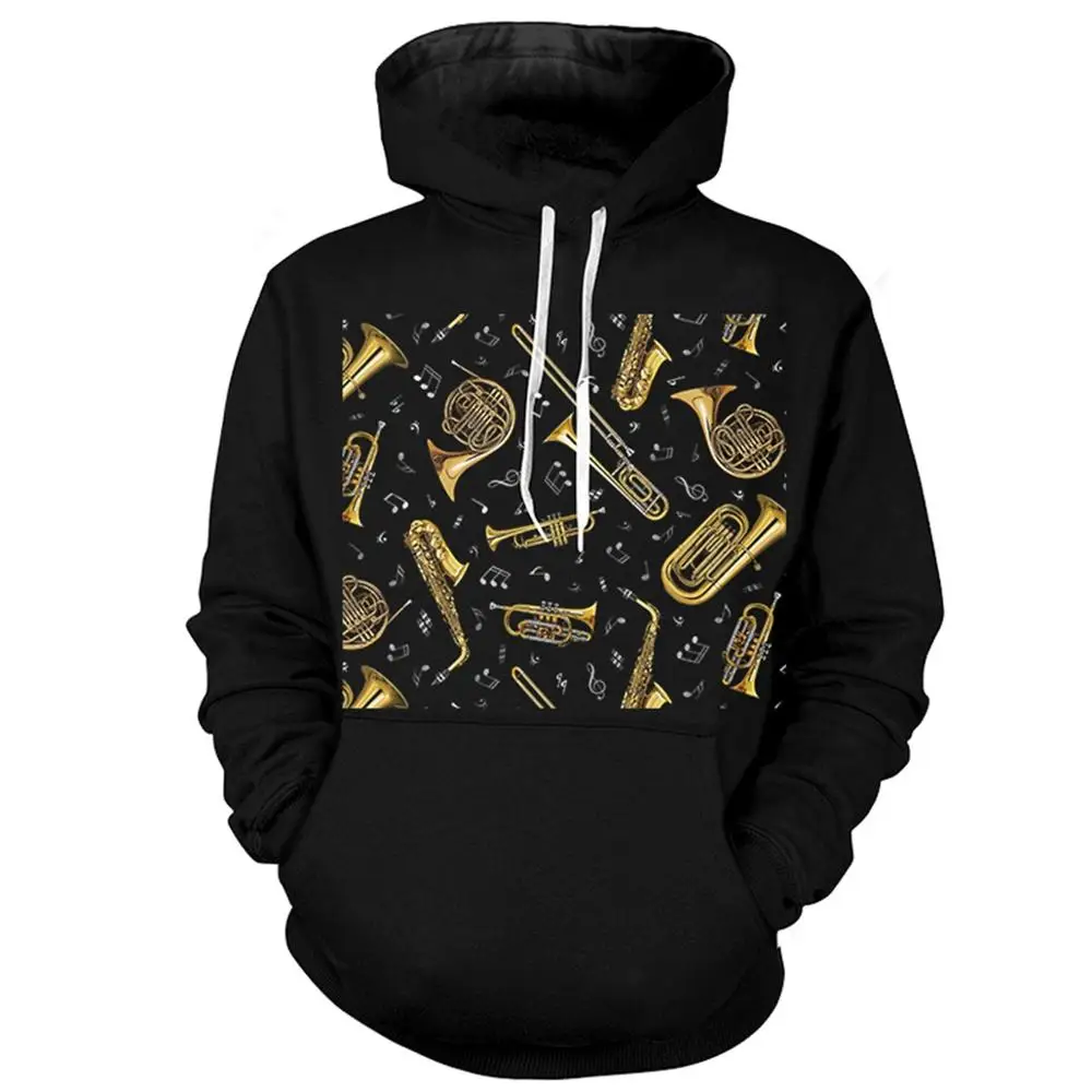 

YFFUSHI Cool 3d Hoodie For Men 3d Pullovers Sweatshirts Men Music Saxophone Hooded Hoodies 5XL Outwear 3d Print Casual