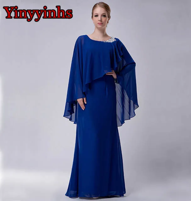 Платье для матери невесты длинное шифоновое платье трапеция с аппликацией и