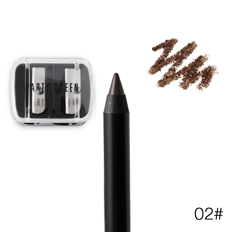 Вечерние queen 2 цветной карандаш Glide-on Kohl подводка для глаз Карандаш Водонепроницаемый длительный Аква подводка для глаз+ Duo отверстия точилка косметических карандашей набор