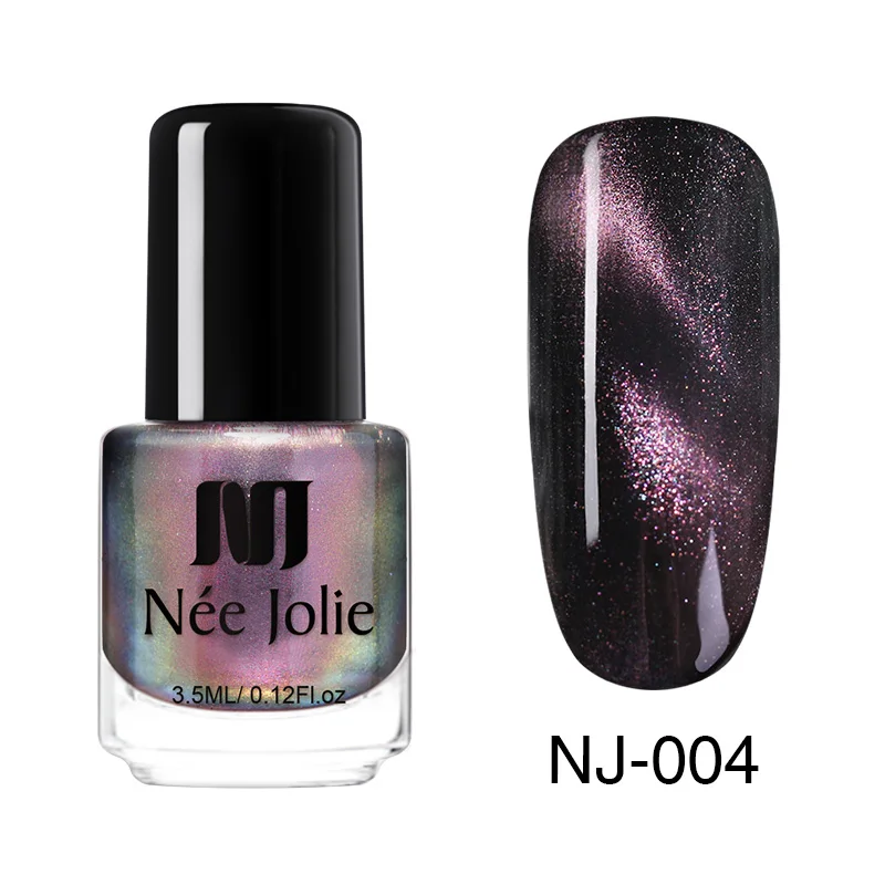 3.5ml NJ004 NEE JOLIE Хамелеон для использования с магнитом лак для ногтей кошачий глаз лак замачиваемый магнитный лак для ногтей на черной основе 7,5 мл 3,5 мл - Цвет: 3.5ml NJ004