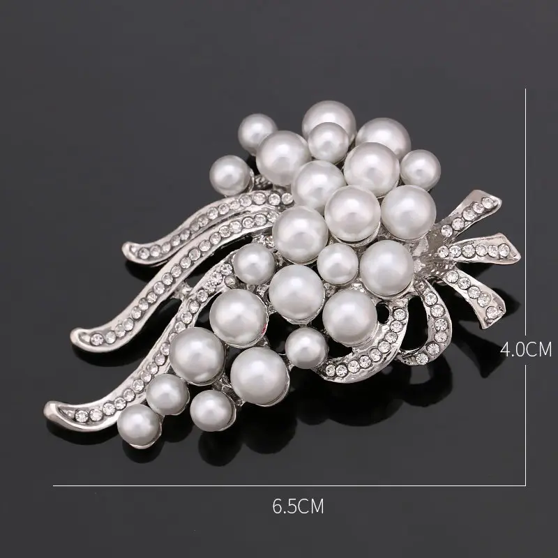 1328 silver Прямая с фабрики, стразы и имитация жемчуга, модный цветок, лист и брошь «олень», булавки для женщин, различные дизайны - Окраска металла: 1328 silver