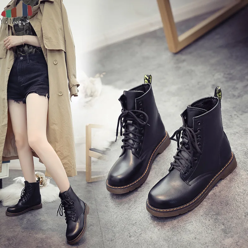 Черные ботинки женская зимняя обувь женские коллекция 2019 года ботильоны в