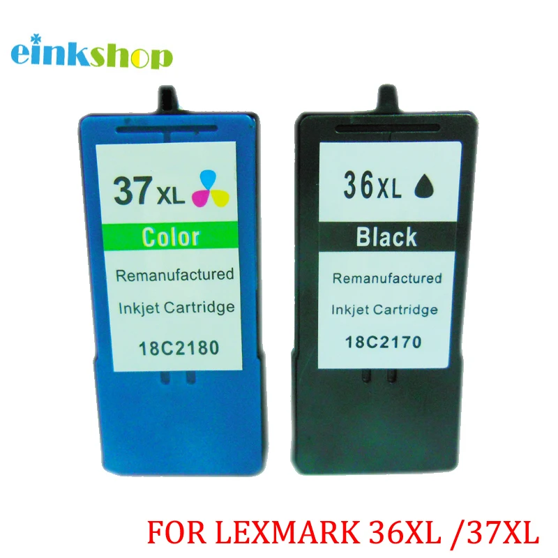 Einkshop 2 шт. для Lexmark 36 37 36xl 37xl чернильные картриджи 18C2170 18C2180 X3650 X4650 X5650 X6650 X6675 Z2420