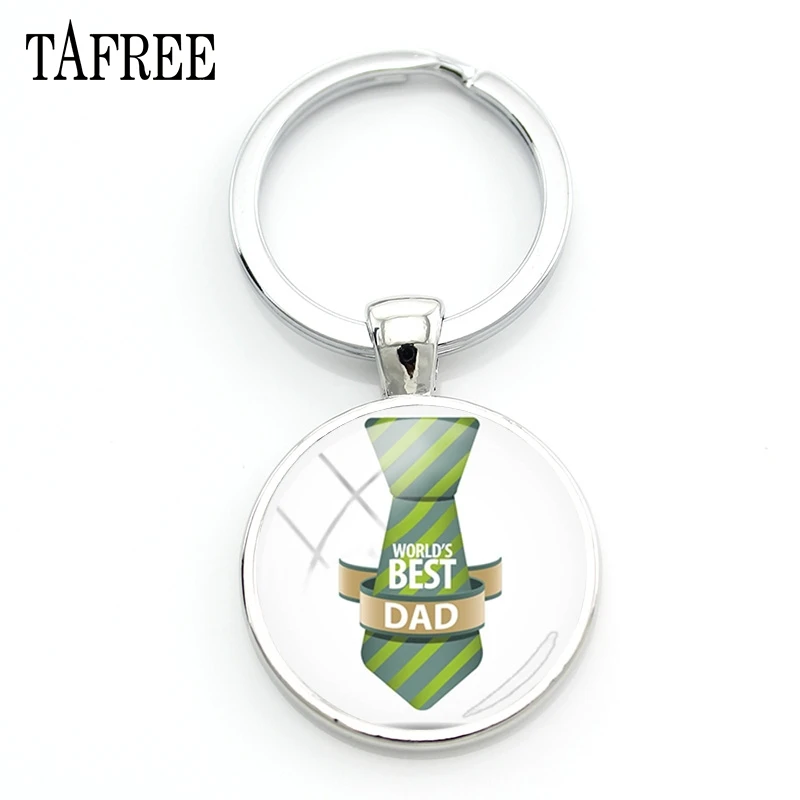 

TAFREE WORLD'S BEST DAD Keychain Creatived Keyring Trendy Pendants Keychains Papa Dad Car Fathers Day Gift Jewelry FQ880