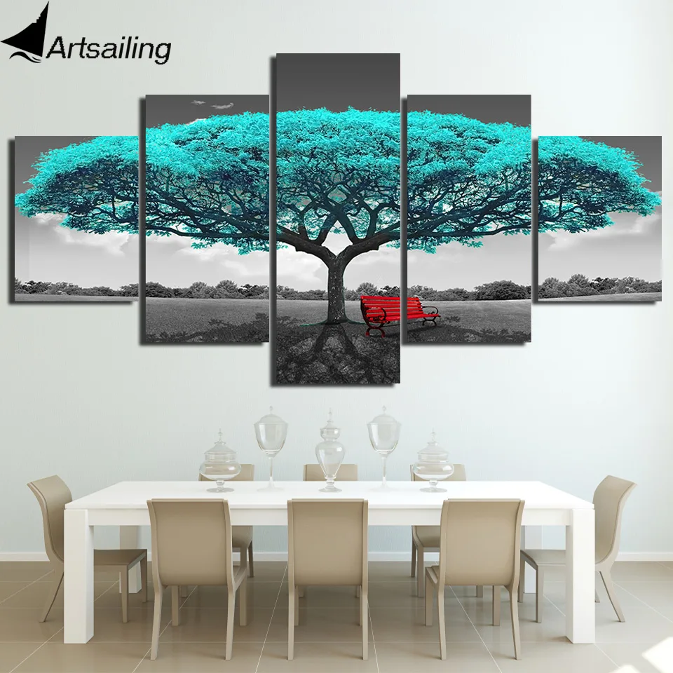 Картины на стену с изображением дерева artsail HD 5 шт. модульные картины для гостиной