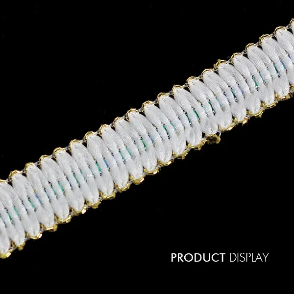 Плетеная ткань белого золота отделка аппликация декорированная кружевная Лента