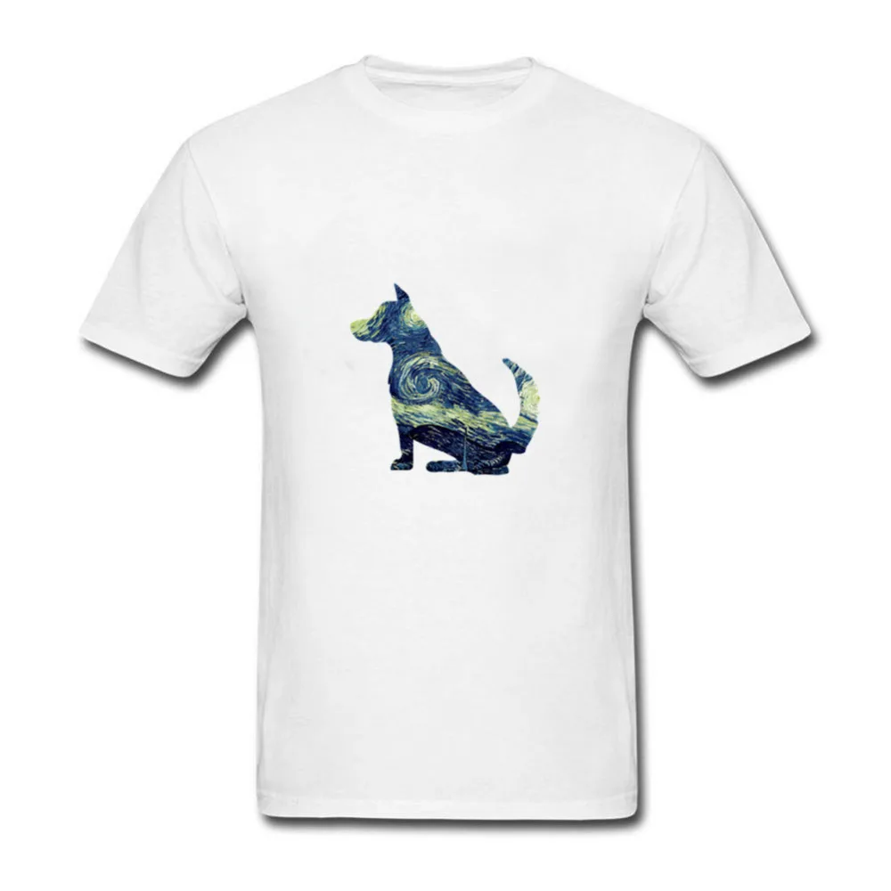 Новая летняя мужская футболка 3D Акварельная художественная с собакой для
